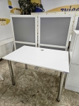 Taisnstūra galds 120x80cm uz jaunām hromētām kājiņām - 80euro/gab. Pieejami vairāki mēbeļu veikalā.